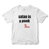 Load image into Gallery viewer, satan is a punk. Spiritual Warfare Christian Graphic T-Shirt

